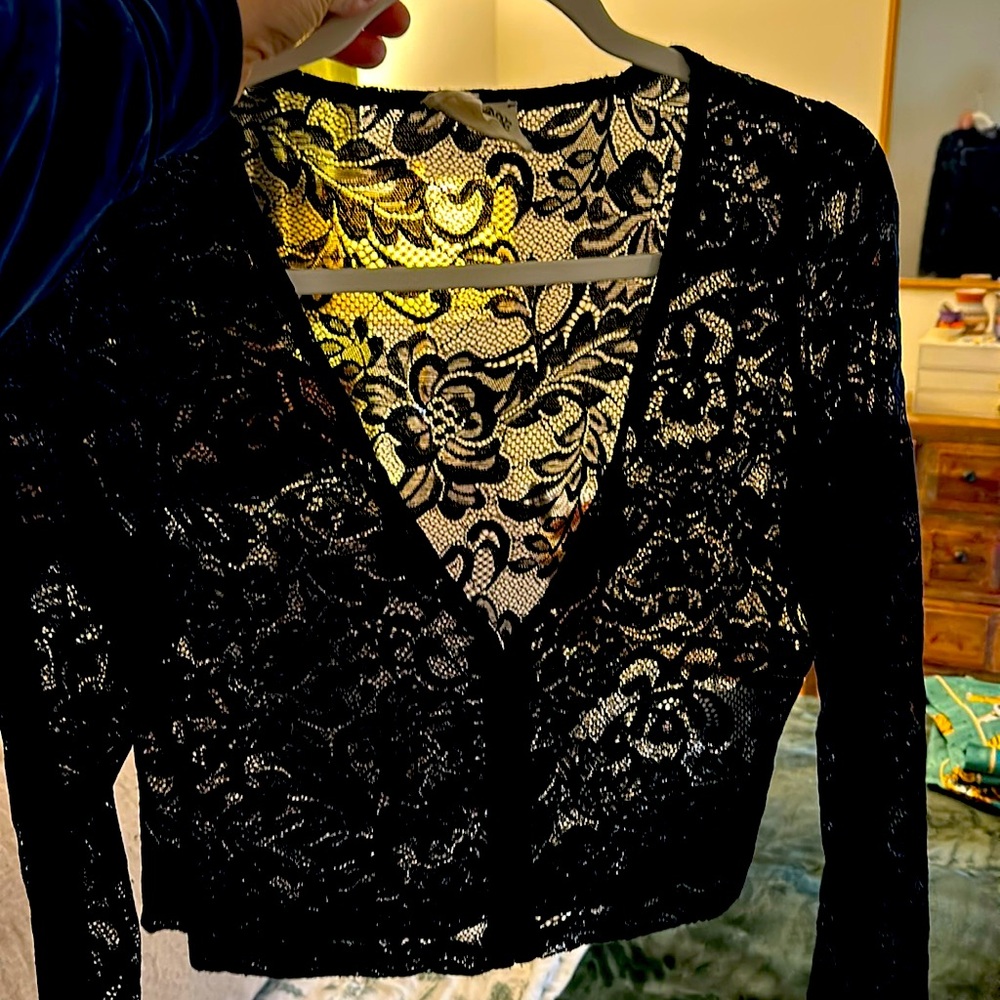 Joy Folie Cropped stretch black lace Sexy